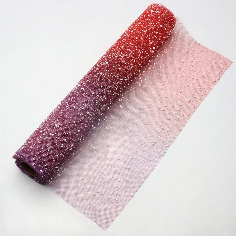 Gradient Snow Dot Yarn Mesh Paper 50cm Wide Hollow Net Florist Wrap Supplies Irregular Mesh Snowflake Yarn Flower Wrapping Paper