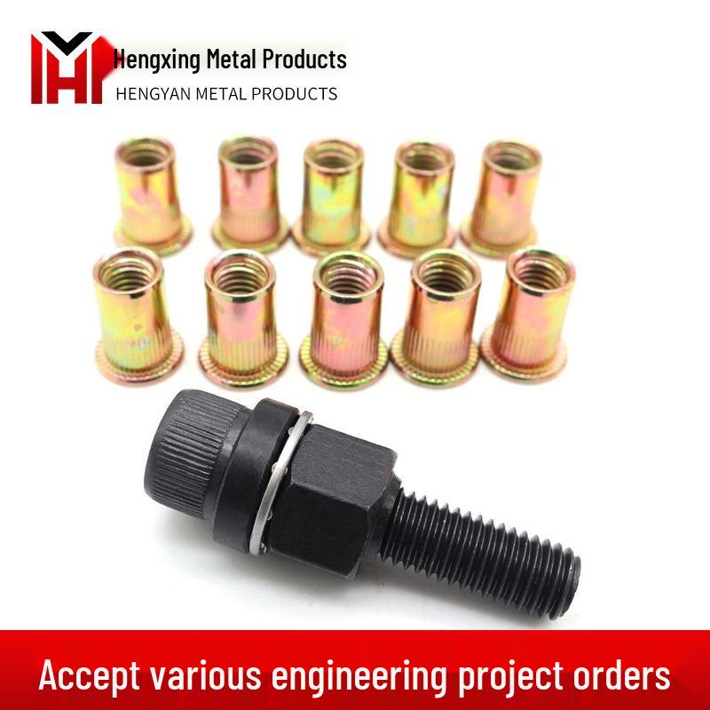 Manual Rivet Nut Tool with Interchangeable Heads M3-M12