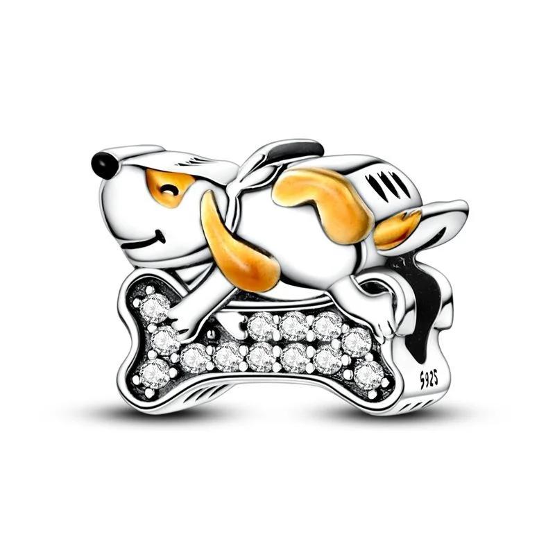 Copper Animals Series Charms Dog Cat Bear Pets Beads Fit Original Bracelet Necklace Diy Woman Pendants Fine Jewelry