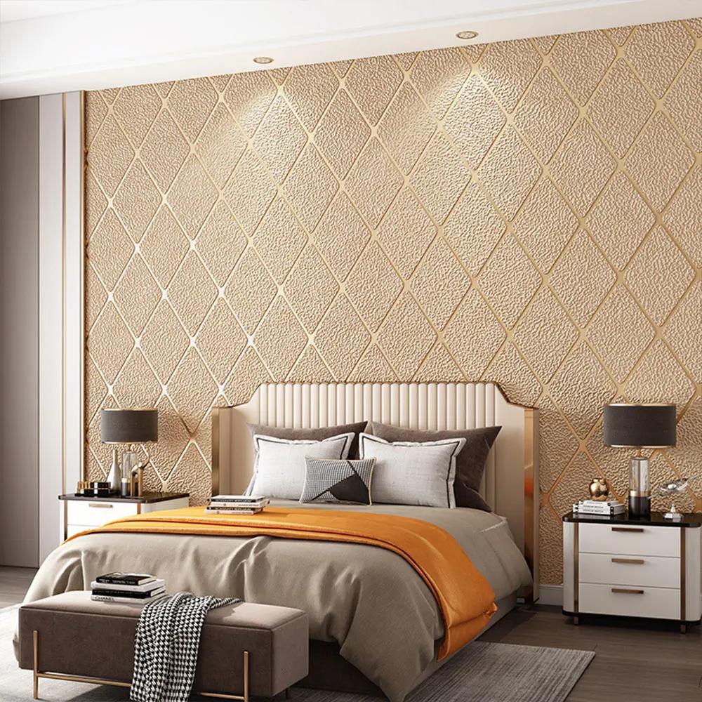 Modern Minimalist Imitation Deer Skin Velvet Large Grid Wallpapers Bedroom Living Room High Quality Decorative Wallpaper 3D