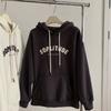 Vintage Hoodie mit Buchstabenaufdruck für Damen mit gespleißtem Design Weich Leicht für Frühling Herbst