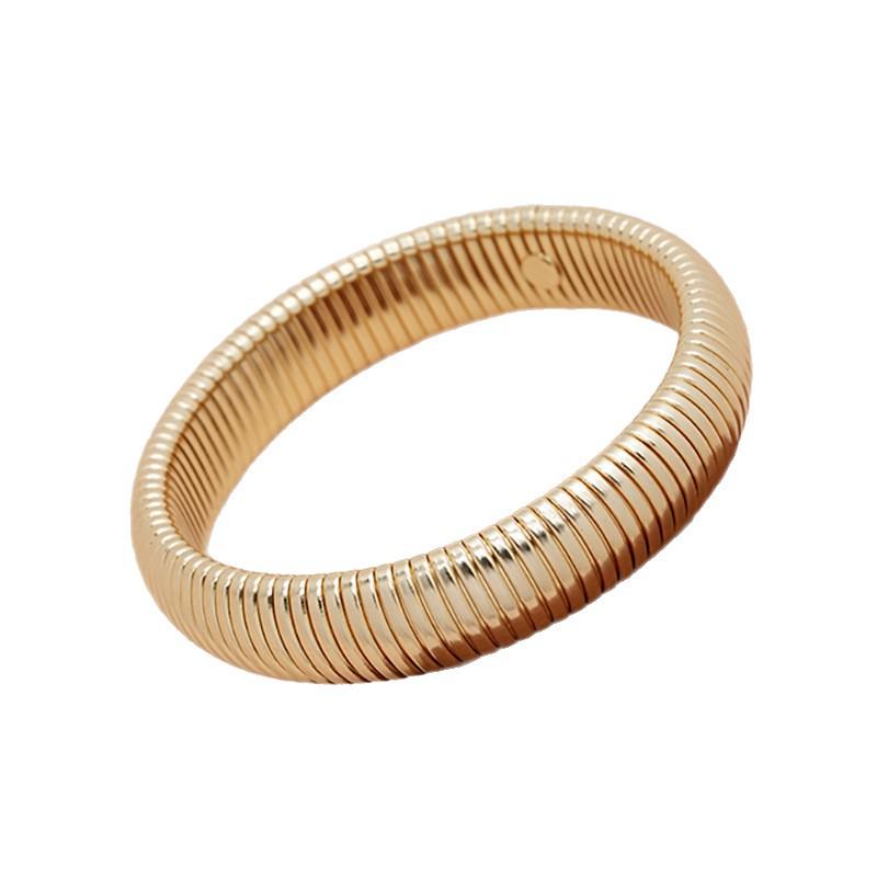 Vintage Gold Snake Bone Bangle – Statement Retro Women's Bracelet
