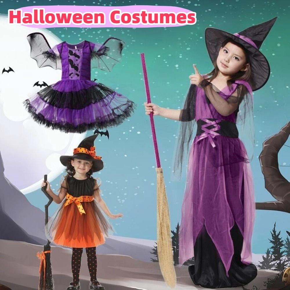 Wizard Kids Witch Dress Set Kawaii Halloween Cosplay Costumes Childern Halloween Costumes  Carnival
