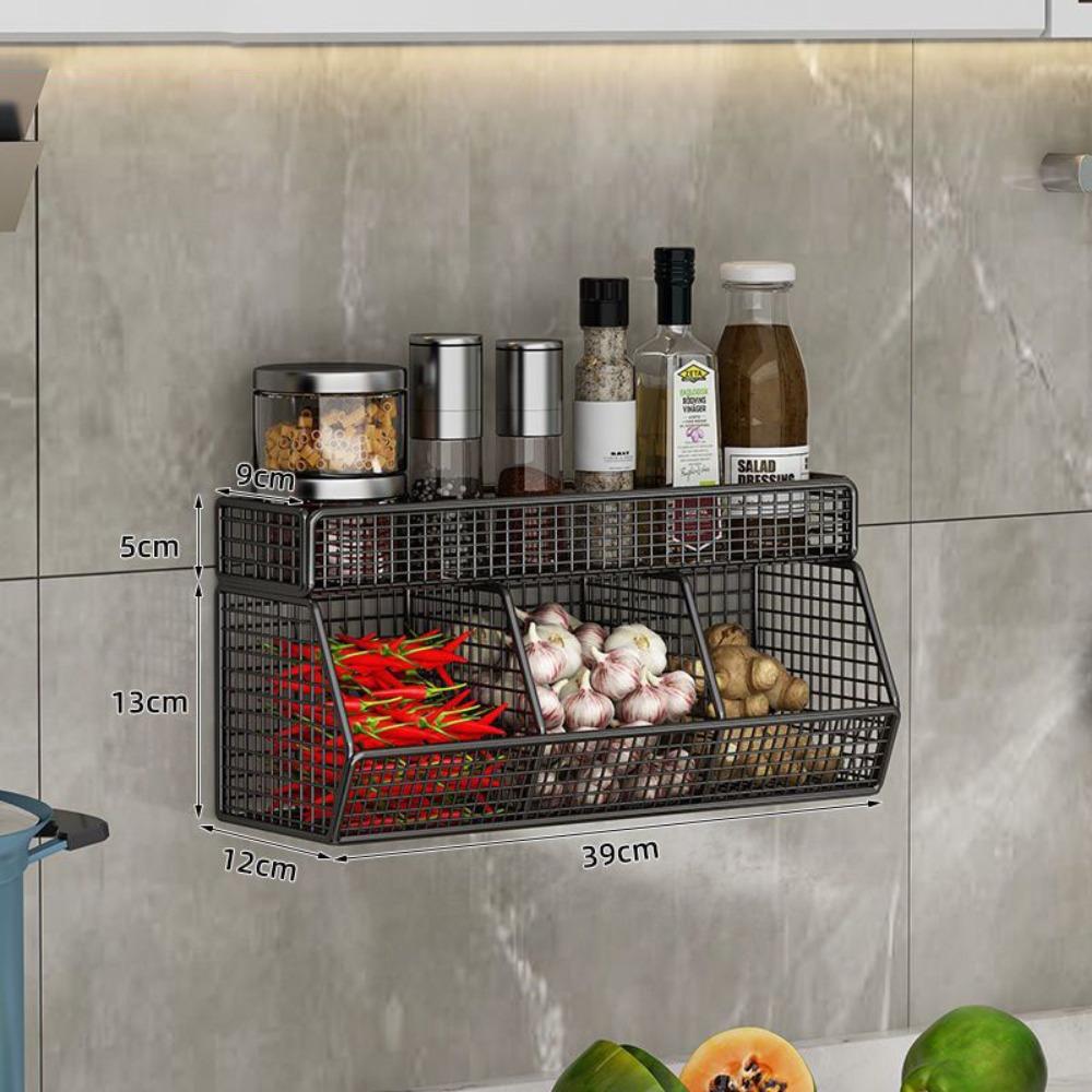 

Двухъярусный органайзер для кухонных приправ, большой вместимости, стойка для хранения специй и приправ, дом чёрный