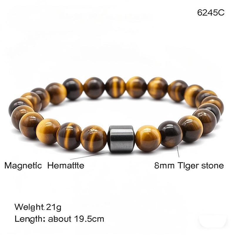 Black Stone Tiger Eye Magnetic Bead Bracelet