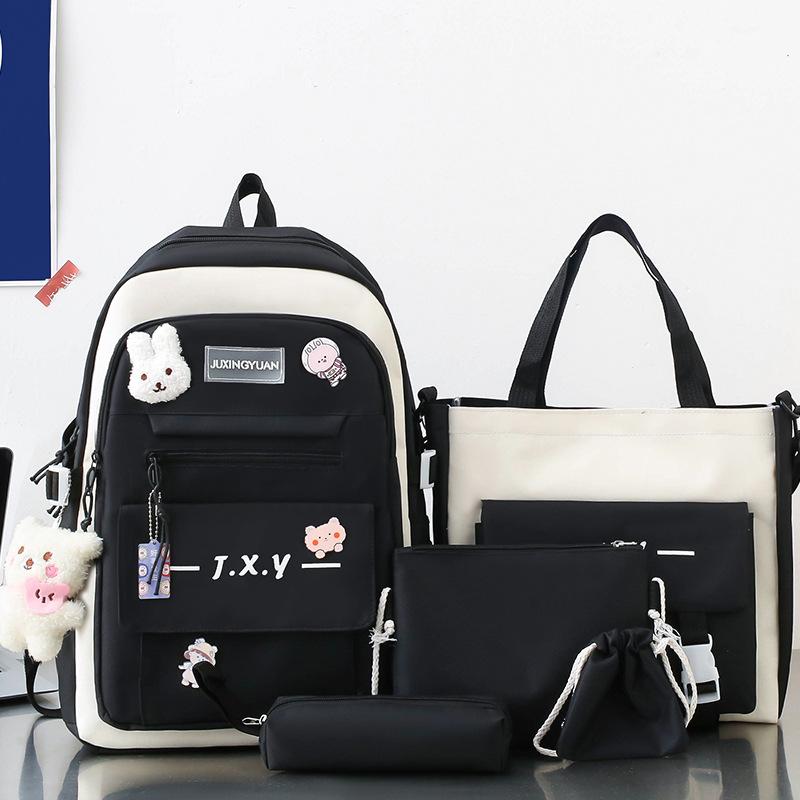 Primary School Boys Five Piece Set Junior High School Students High School Students Backpack Female College Students Backpack