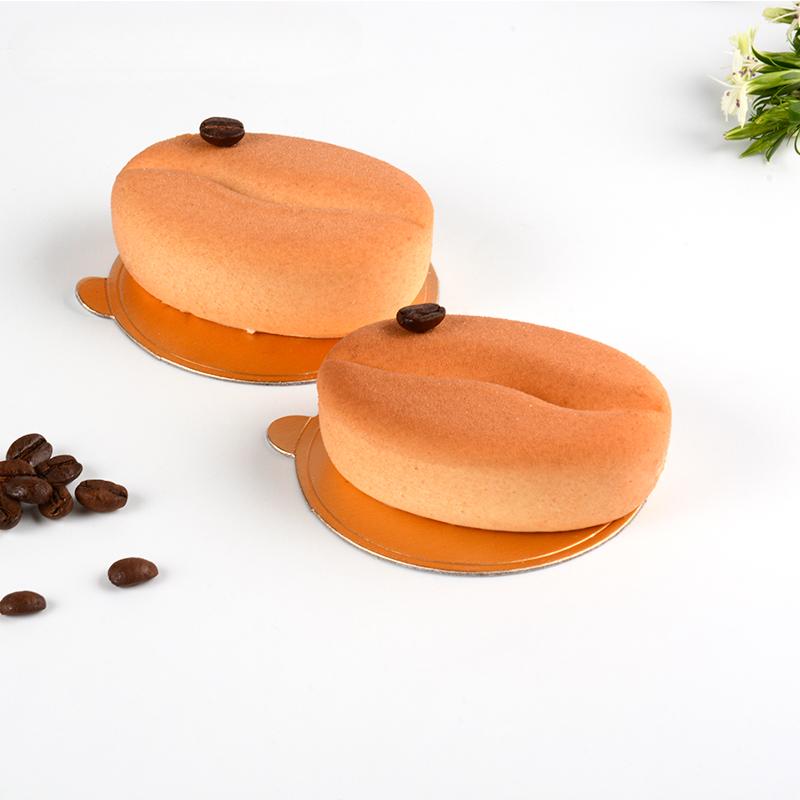 6 Forms Coffee Bean Mousse Cake Mold Silicone Pastry Molds for Baking French Dessert Cake Decorating Tools