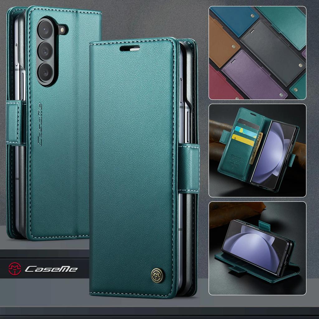 Business Wallet Cards Solt Leather Case for Samsung Galaxy Z FOLD 6 5 5G Fold5 ZFOLD5 Full Protection Bag Book Cover Flip Fundas