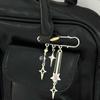 1Pc Starlight Pin Ins Korean Style Blogger Girlfriend Couple Metallic Style Y2K Silver Love Keychain Bag Pendant