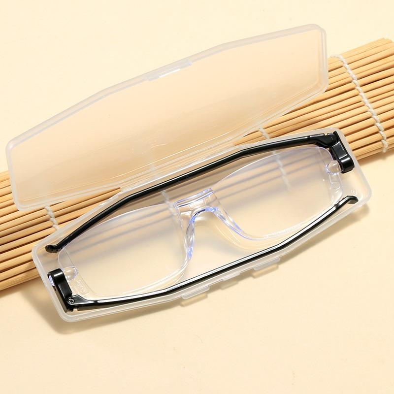 

Мужские Женские Модные Складные Очки для Чтения с Защитой от Синего Света, Вращающиеся на 360 градусов, Внешний вид Газеты, Складные Очки для Пресбиопии + 100 degrees