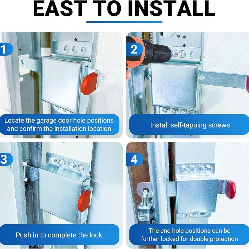 Heavy Duty Slide Latch Galvanized Steel Door Locking Kit Essential Garage Door Locks  Garage Doors