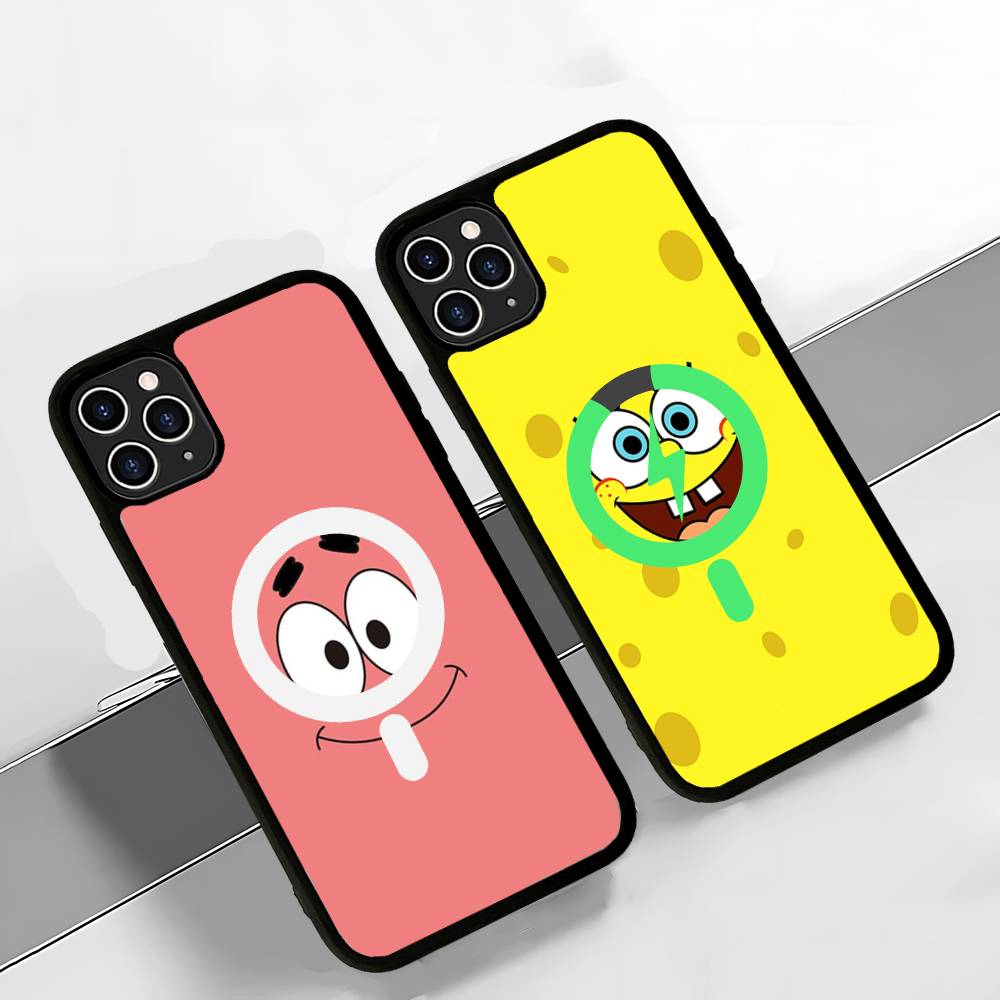 Custodia Carina per Telefono con Bambole di SpongeBob Per iPhone 17 Air 16 15 14 13 12 11 Pro Max Plus Per Copertura di Ricarica Wireless Magsafe