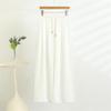 2025 Summer Women's Cotton Silk High Waist Wide Leg Twill Pants: Lightweight, Loose, and Versatile
