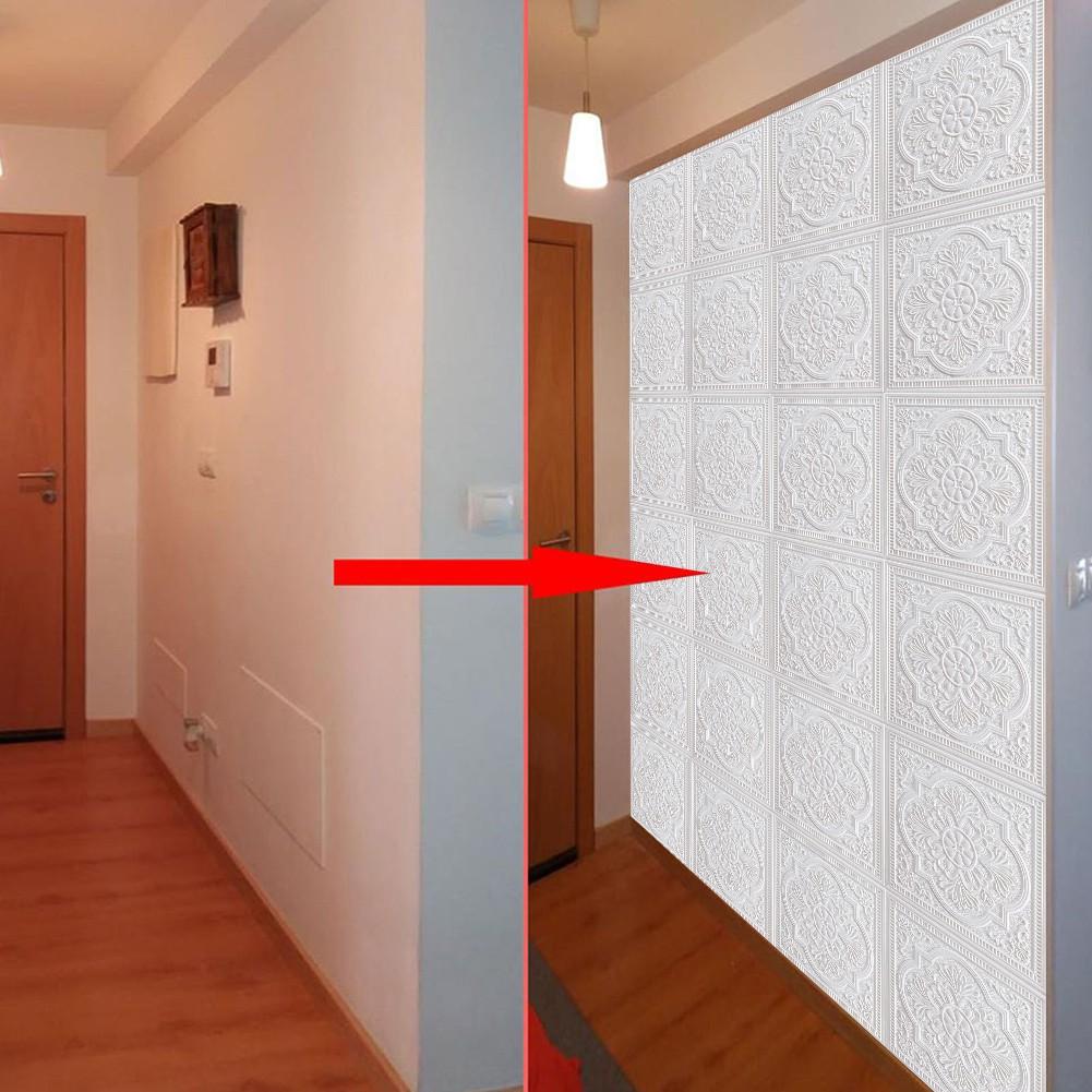 1 x 3D-Fliesen-Ziegel-Wandaufkleber, selbstklebende, wasserdichte Schaumstoffplatten-Tapete.