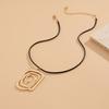 Personality Exaggerated Metal Spiral Pendant Necklace Female Creative Design Geometric Square Wax Line Item Decoration