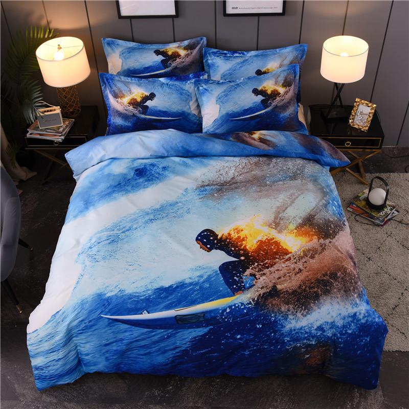 

3D Motorcross Super Cool Children Duvet Cover Set King Queen Twin Single Size Bed Linen Set 150x210cm