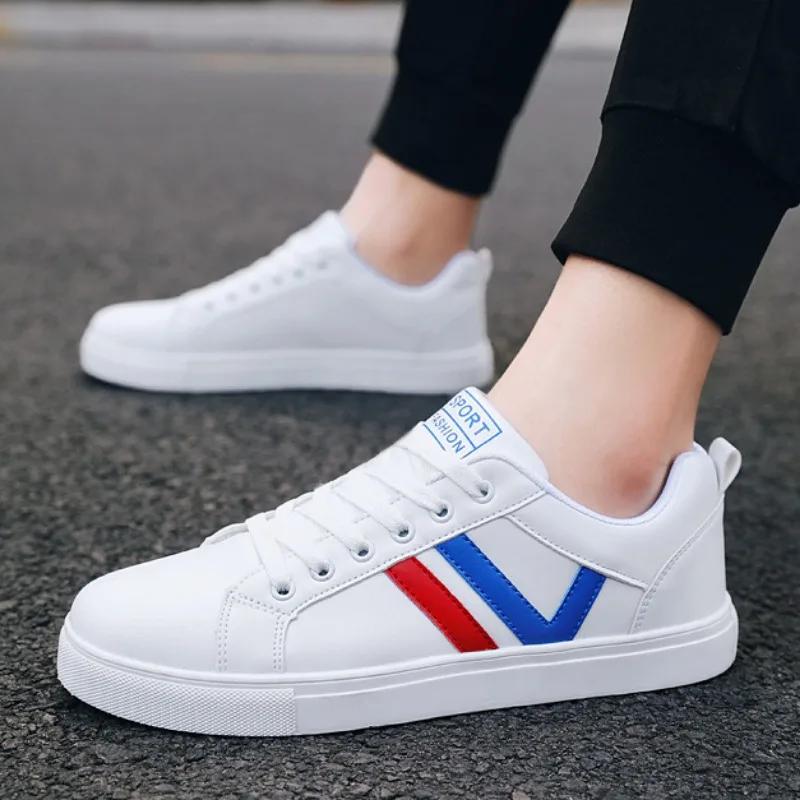Men's Sports Shoes New Fashion Casual Sneakers Breathable Lightweight Flat Lace-up White Walking Footwear Man Zapatillas Hombre
