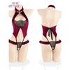 Velvet Patchwork Lace Mature Charm Elegant Gentle Transparent Romantic Fashion New Red Lingerie Sexy Uniform Bodysuits 0HAE