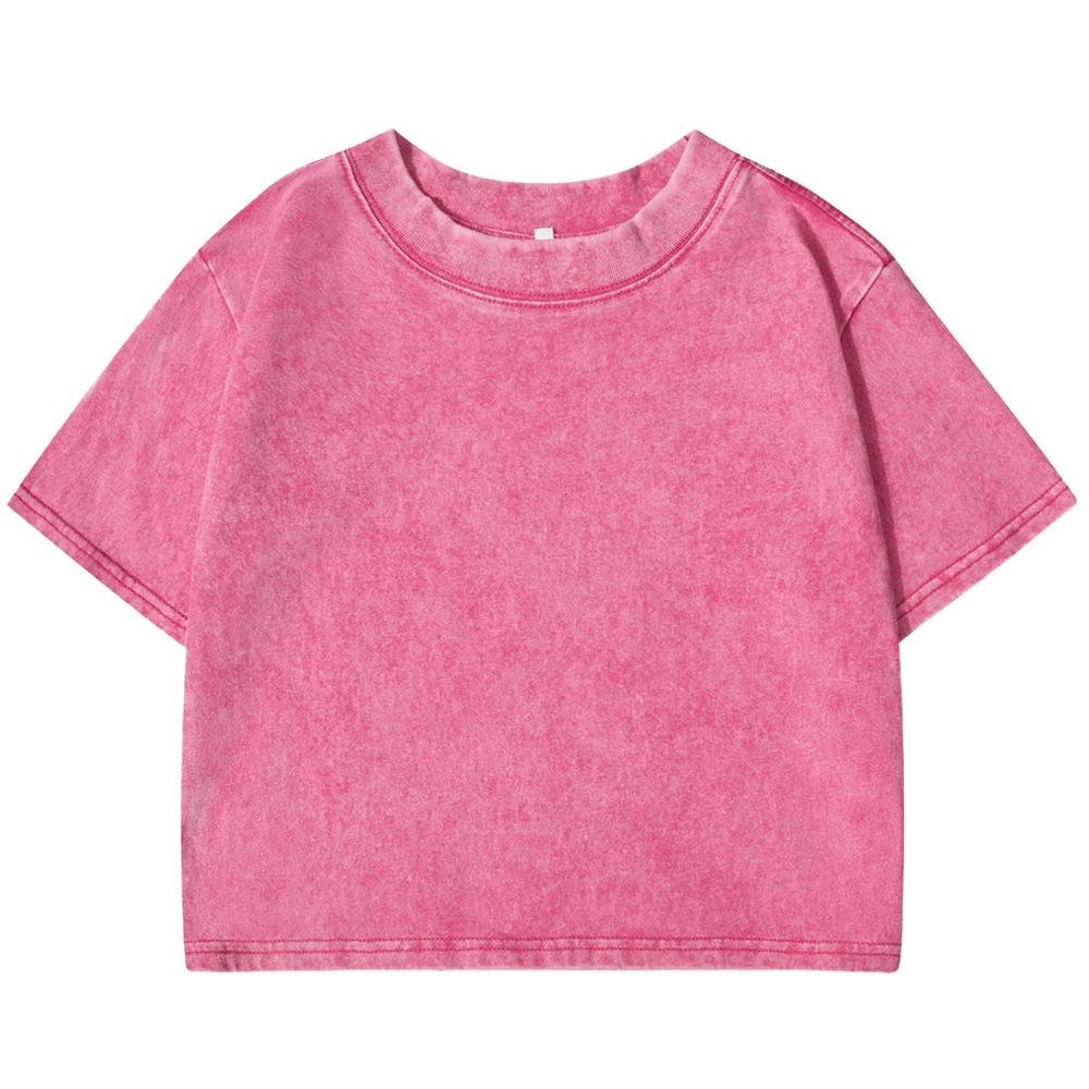 

Цвета Хлопок Однотонный Женская Выстиранная Приталенная Футболка Y2K Кроп Хип-Хоп С Коротким Рукавом Повседневная Уличная Одежда L