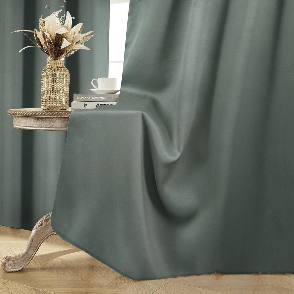 Polyester 100% Blackout Plain Window Curtains|100% Room Darkening| Blackout Window Curtains| 5 Feet |Set of 2| Plain Design |