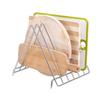 Durable Stainless Steel Cutting Board Rack Rust-Proof 6 Grids Drainage Stand Non-slip Wear-Resistant Storage Rack