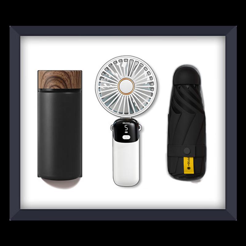 Smart Travel 3-in-1 Gift Set: Fan, Umbrella, Smart Insulated Cup