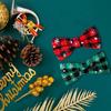2Pcs/Set Adjustable Christmas Dog Collar Red Green Plaid Cat Bow Collar Cute Pet Necktie  Dress-up