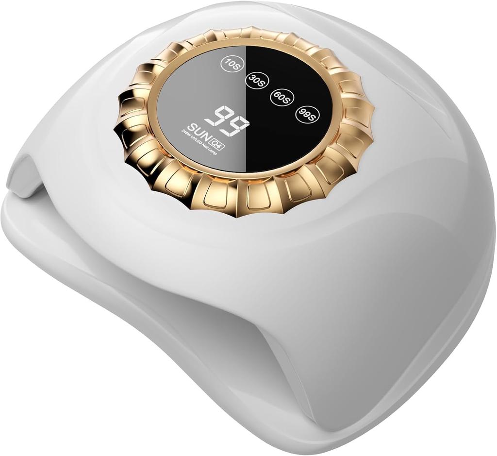 Rosa UV-LED-Nagellampe mit Touchscreen, 4 Timer-Einstellungen, Abnehmbare Basis, Duale Lichtperlen – Schnelles Gel-Aushärten zu Hause