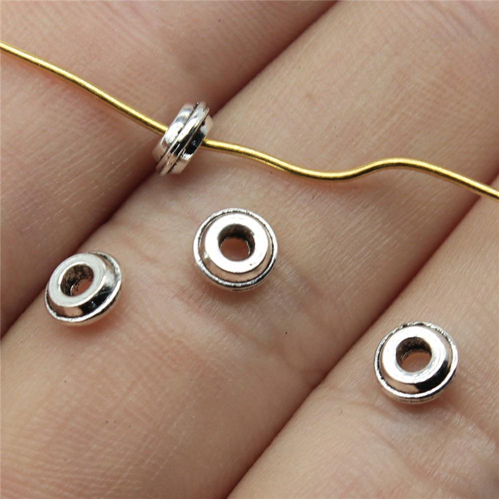 15 Pieces Antique Bronze/Silver Color 9X9X4mm Glossy Spacers  Hole Beads Charm Pendant Jewelry Handmade
