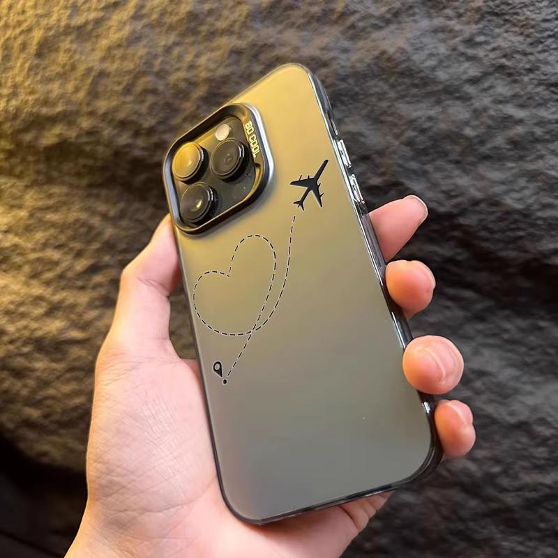 Line Heart Airplane Phone Case for Samsung Galaxy S25 S24 Ultra S23 S22 S21 FE Plus S20FE A34 A35 A55 A53 A54 A55 Cover