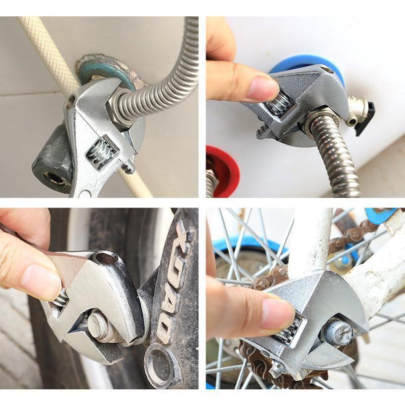 Black Nickel Adjustable Wrench - 8", 10", 12" with Large Opening & Smooth Handle