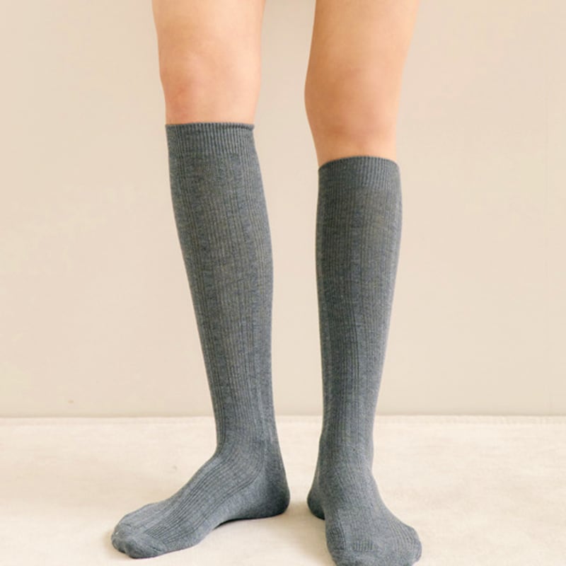 MARUN5 [1+1] Generous Texture Knee Socks 2-Pack Set