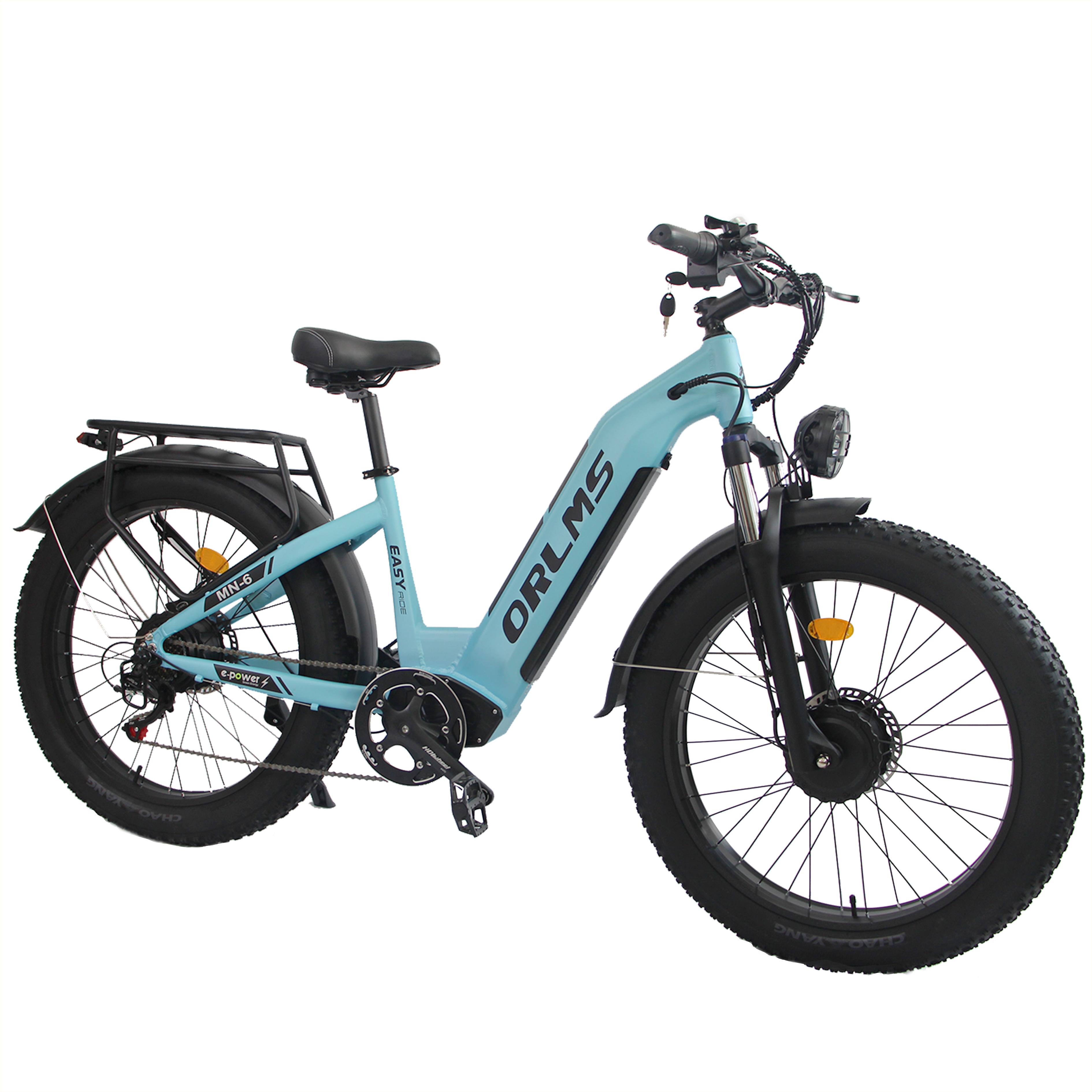 ORLMS MN-6 Elektrorad mit zwei Motoren, 52V 23Ah Akku, Hydraulische Scheibenbremsen blau