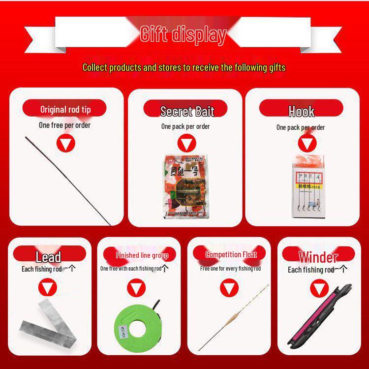 Ultra-Light, Ultra-Hard Short Stream Fishing Rod Set for Carp and Crucian Carp - Ideal for Beginners