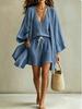 European/American Spring-Fall Three-Piece Set: Loose 9-Sleeve Cardigan, Sleeveless Vest, and Long Pants.