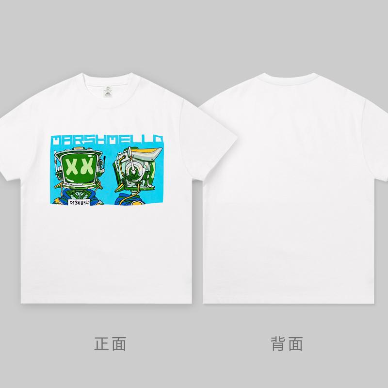 Marshello Cotton Candy 100 Dj Peripheral Short-sleeved T-shirt Men Ssk Vac Electrosyllabic Gear Wear Matching Clothing T-shirt
