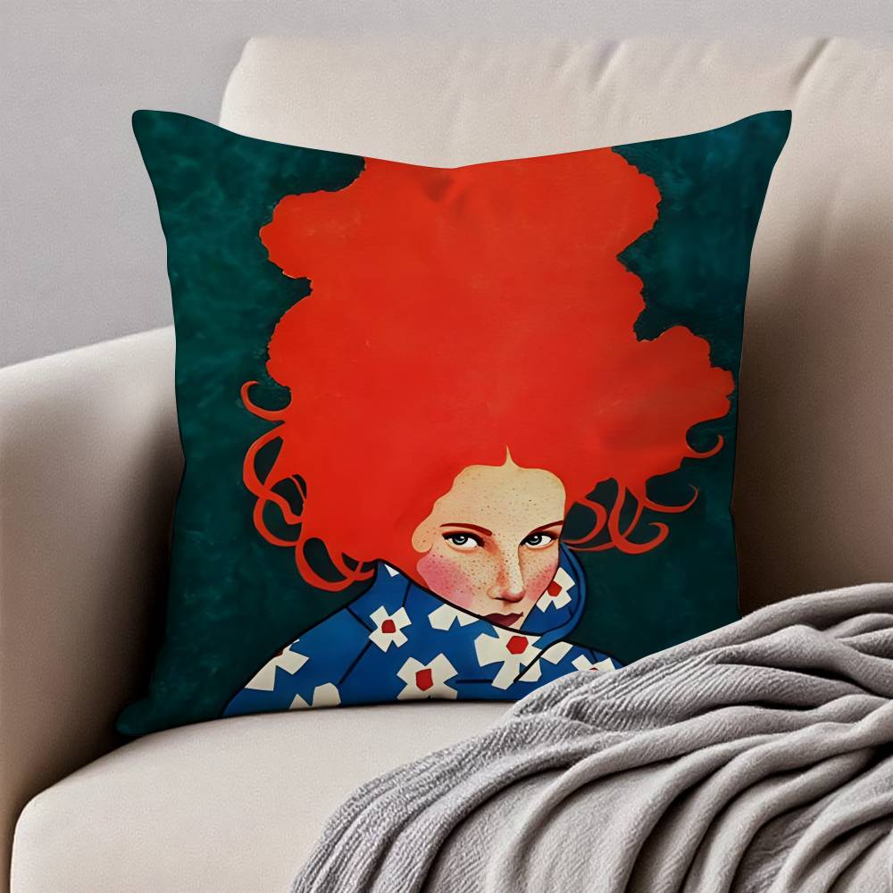 H-Hulya O-Ozdemir POSZEWKA NA PODUSZKĘ ART Przeciwroztoczowa Poszewka na poduszkę Niewidoczny zamek Jedwabisty Krótki plusz Pokrowiec na poduszkę do sofy