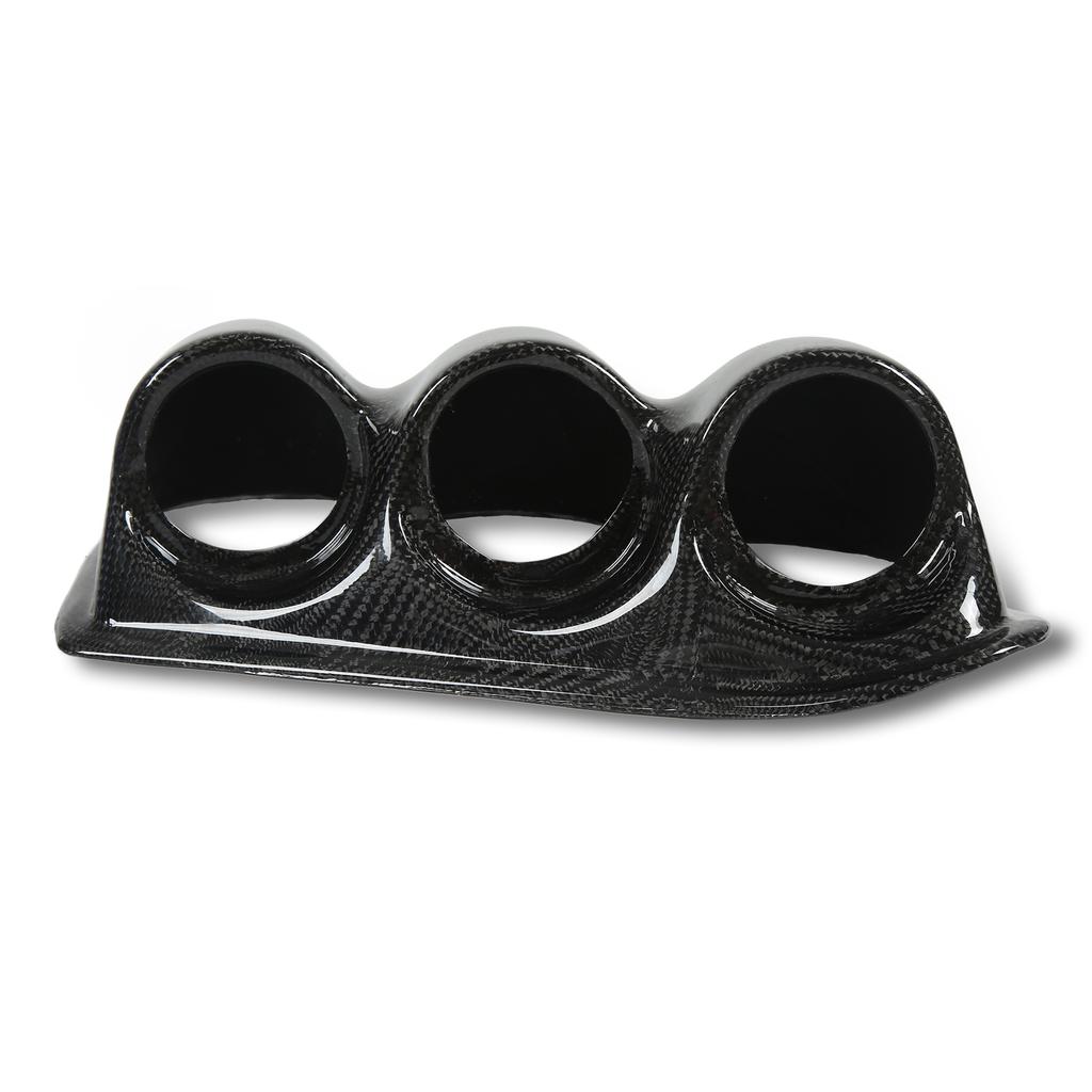 52mm Carbon Fiber Dash Board Triple Gauge Pod Holder Replacement for Mitsubishi Lancer EVO 7th 8th 9th RHD 2001‑2007