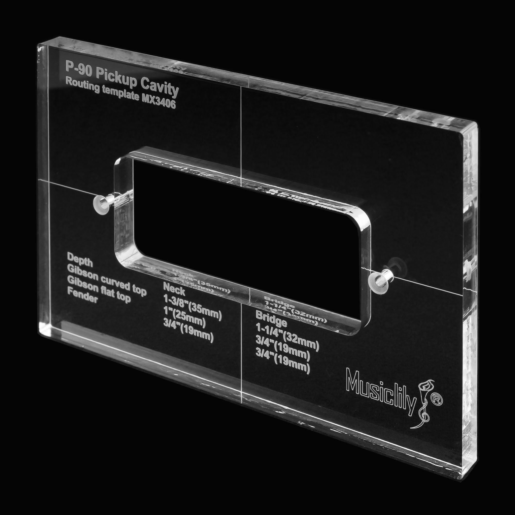 

Musiclily Pro Acrylic P90 Pickup Routing Template for Electric Guitar Body