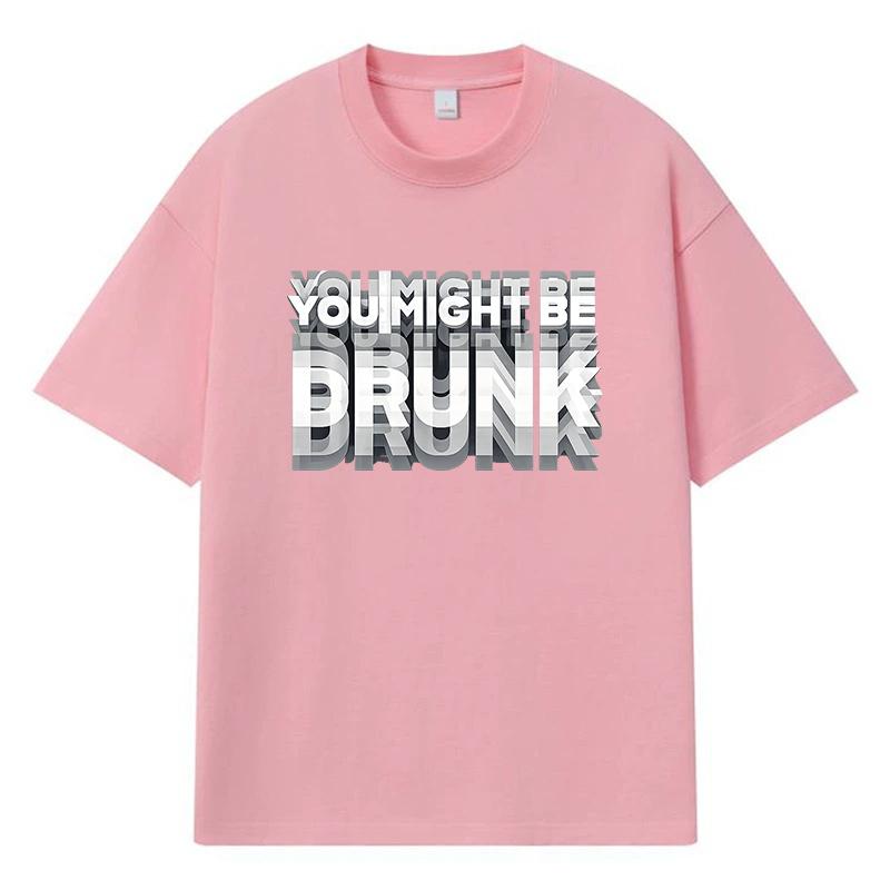 2026 Možná jsi opilý Tištěné Grafické Y2k Harajuku Streetwear 100% Bavlna Tričko Ležérní Oversized Letní Pánské Tričko