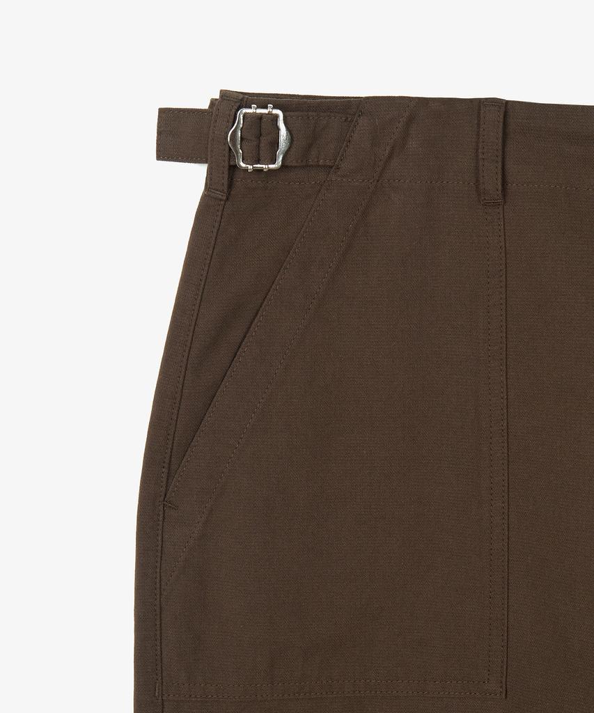 TOFFEE Fatigue Tabe Canvas Cotton Pants (Brown)