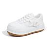 INS White Shoes for Students Korean Style Women's Fashionable  Summer New Platform Height Increasing Breathable Casual Shoes Street Shot Z6602