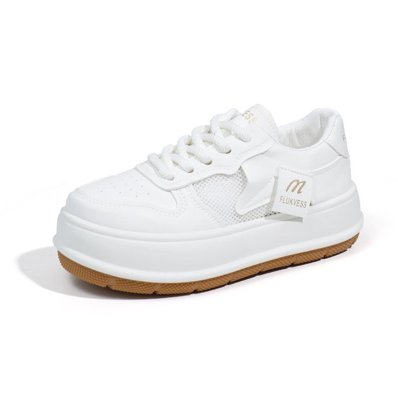 INS White Shoes for Students Korean Style Women's Fashionable  Summer New Platform Height Increasing Breathable Casual Shoes Street Shot Z6602