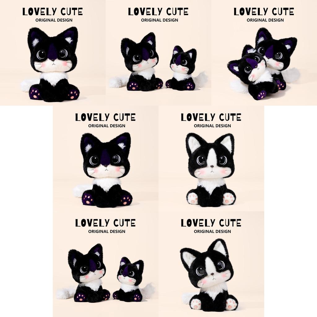 Cartoon Cat Plush Toy With Soft Short Pile For Kids And Collectors