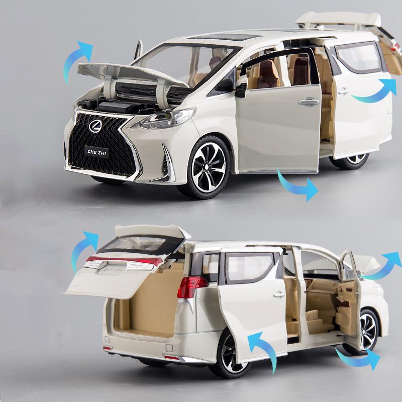 1/24 Scale Lexus LM300 Alloy Diecast Model Car To, Pull Back Metal Vehicle with Light and Sound for Kids Adults Gift Collection