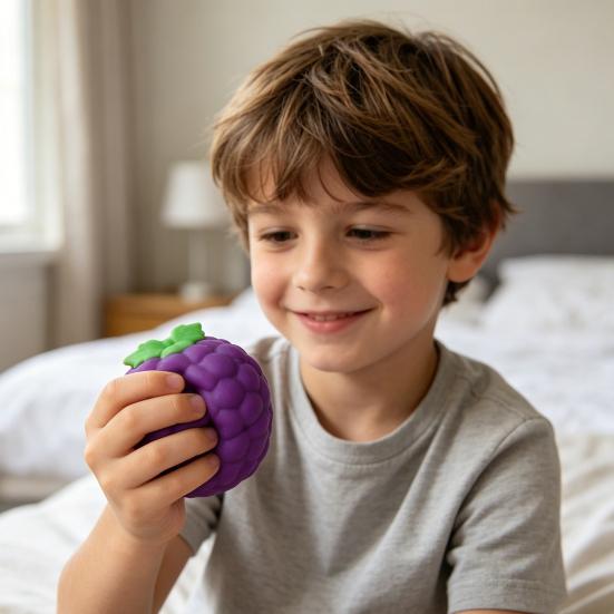Large Grape Stress Relief Toy, Slow Rebound Fake Purple Grape Squeeze Toy, Hand Relaxation Stress Ball Fidget Toy for Kids Adults