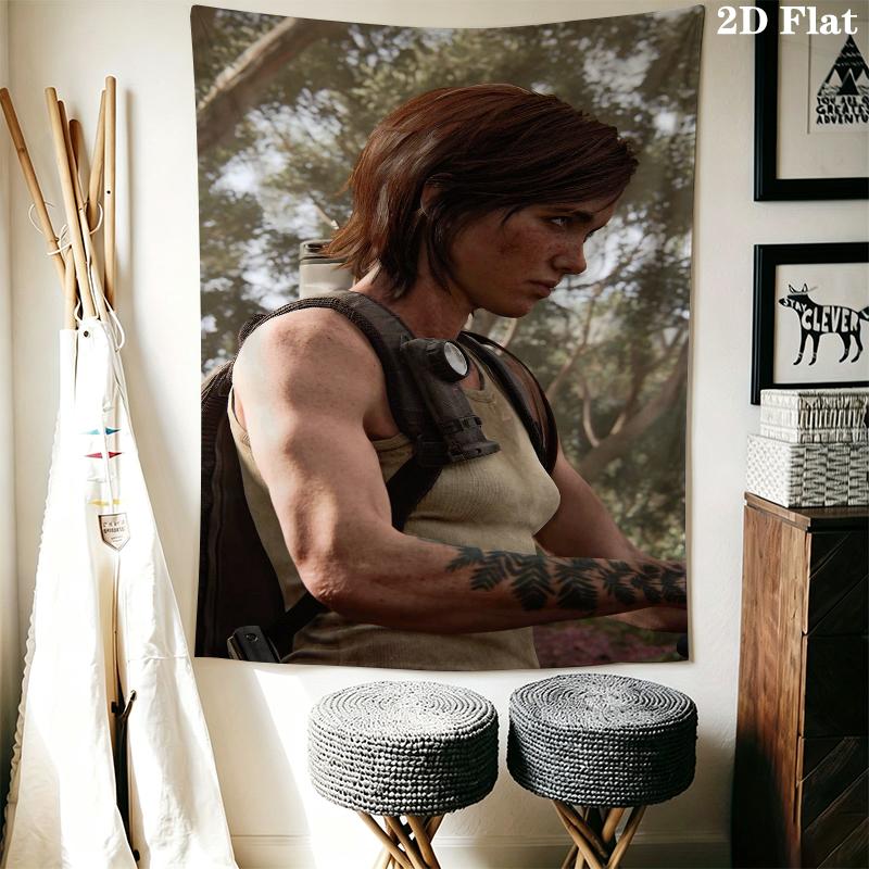 ellie williams game Wall Tapestry Aesthetic Wall Hanging Printed Fabric Blanket Decorative Tapestries for Bedroom Living Room Home Decor