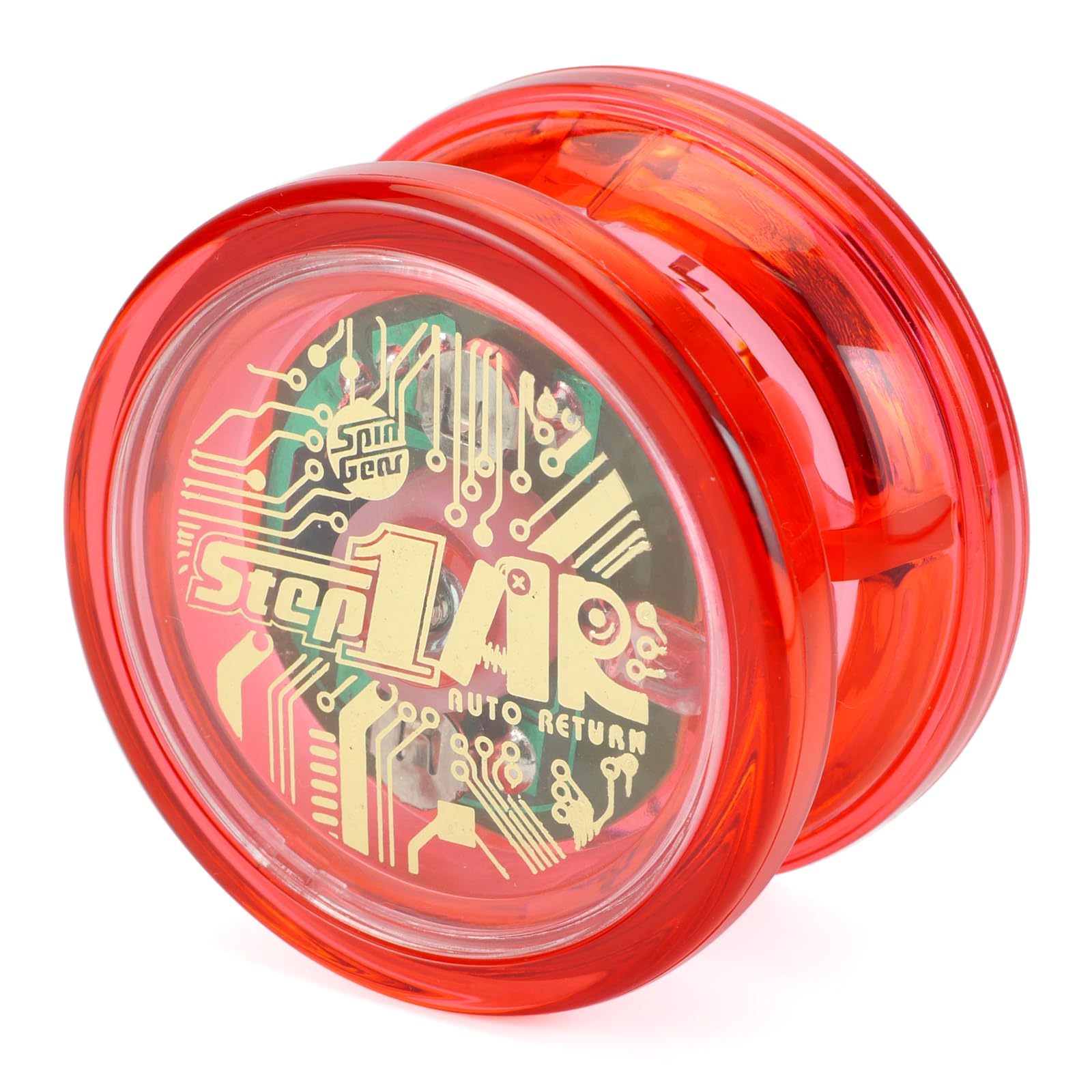 

Спин Гир Шаг Первый AR Включает QR-код для видеоинструкции Светящийся йо-йо, Автовозврат, (красный)