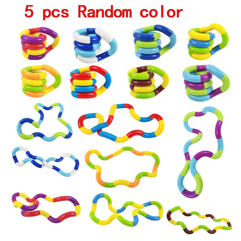 Tangle 10Pcs Fidget Toy Twisting Sensory Toy Hand-Eye Coordination Toy Anxiety Easing Finger Toy For Kid Adult Fine Motor Skills