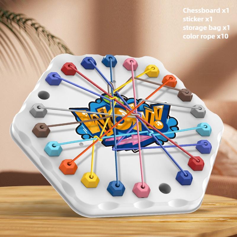 Kids Rope Knots Puzzle Board Game Color Line Twisted Connected Ropes Logic Thinking Table Game Parent Child Interactive Toy